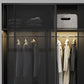 Contemporary Wood and Tempered Glass Wardrobe Freestanding Wardrobe Armoire without Light Clearhalo 'Armoires & Wardrobes' 'armoires_wardrobes' 'Bedroom Furniture' 'furn' 'furn_armoires_wardrobes' 'Furniture' 1200x1200_4b1b8c0f-8ec1-4b44-a33c-b66fda2258d5