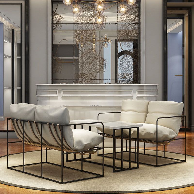 Standaard bank 26,7 "W vierkante armbank met metalen frame voor woonkamer