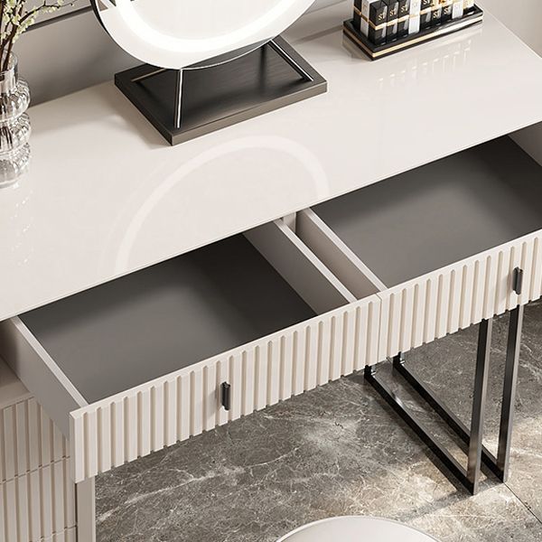 Modern Stone White Vanity Desk 5-Drower Tavolo da toeletta da vanità