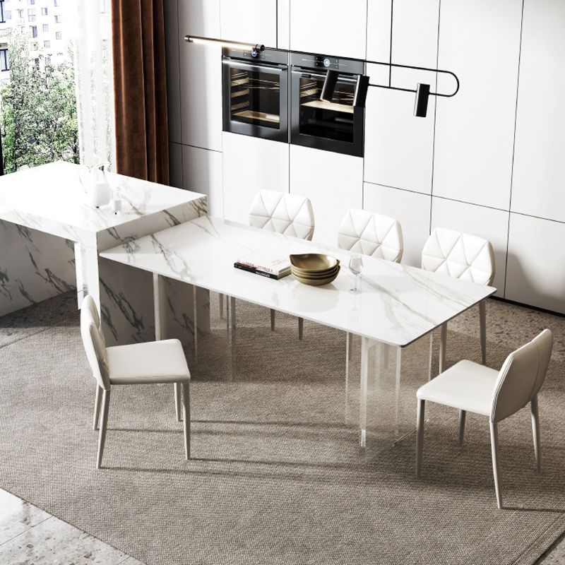 Modern Rectangle Sintered Stone Table Set 1/4/5/6/7/8 Pieces Dining Set Clearhalo 'Dining Room Sets' 'Dining Tables & Seating' 'dining_room_set' 'furn' 'furn_dining_room_set' 'Furniture' 'Kitchen & Dining Furniture' 1200x1200_4b1fb31b-d54b-45ac-bff1-0ce8f1701d21