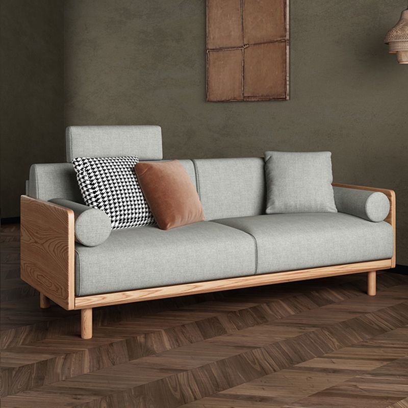 Canapé de linge de lin à braquette standard gris contemporain.