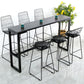 Industrial 41.3"H Bar Table Faux Marble Rectangle Top Bistro Table with Footrest Clearhalo 'Bar Furniture' 'Bar Tables' 'bar_tables' 'furn' 'furn_bar_tables' 'Furniture' 'furniture_bar_tables' 'Kitchen & Dining Furniture' 1200x1200_4b20f7b1-73b9-4ce6-9f12-a1ae63cf1a16