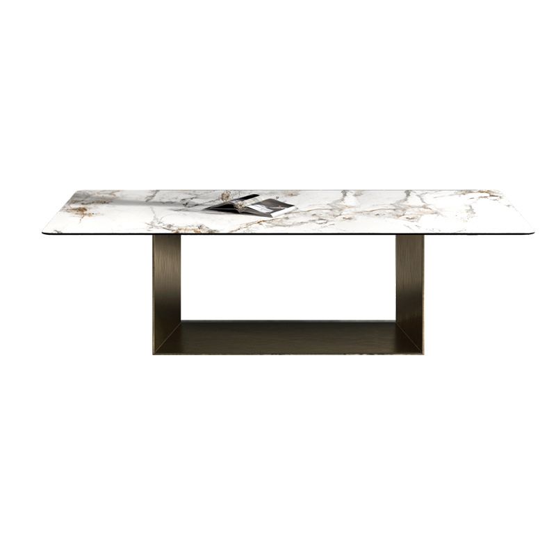 Designer Style Sintered Stone Dining Set Rectangle 1/2/3/6/7 Pieces Dining Room Table Set Clearhalo 'Dining Room Sets' 'Dining Tables & Seating' 'dining_room_set' 'furn' 'furn_dining_room_set' 'Furniture' 'furniture_dining_room_set' 'Kitchen & Dining Furniture' 1200x1200_4b219b68-ed81-4b30-9476-b8b96d6694d8