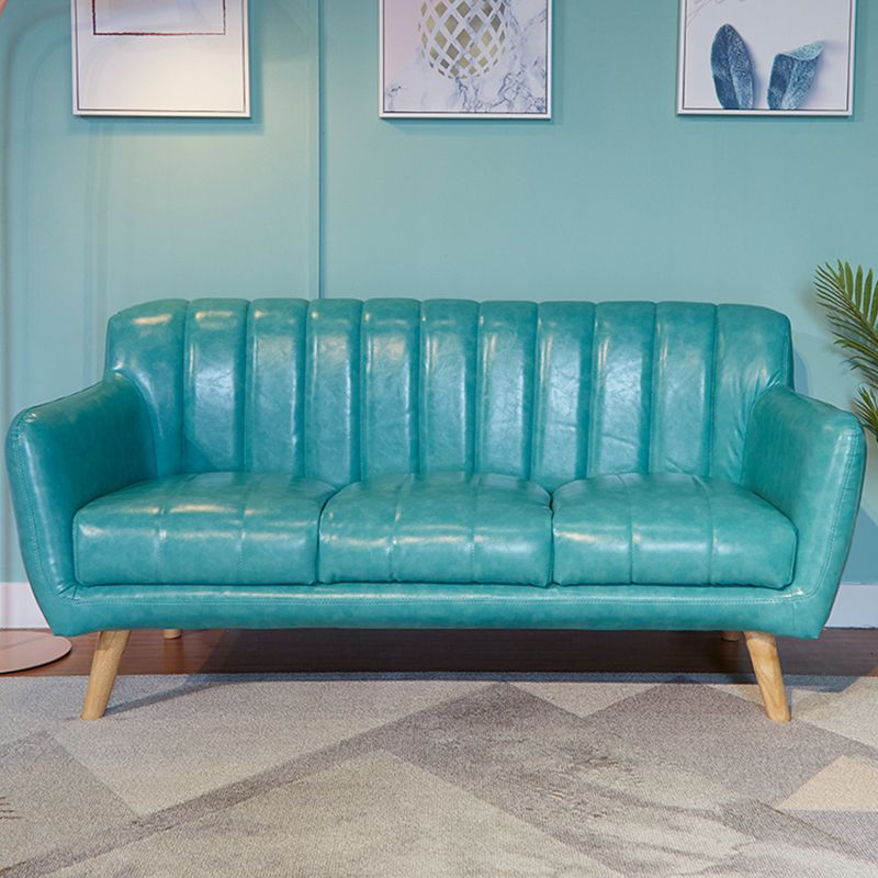 Standard Faux Leather Stain Resistant Sewn Pillow Back Sofa Couch