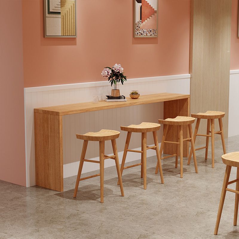 Light Brown Industrial Style Bar Table Solid Wood Indoor Casual Bar Table Clearhalo 'Bar Furniture' 'Bar Tables' 'bar_tables' 'furn' 'furn_bar_tables' 'Furniture' 'furniture_bar_tables' 'Kitchen & Dining Furniture' 1200x1200_4b23c215-487e-40a5-9bb6-e643ae8889ec