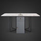 Modern Style Rectangle Dining Table Sintered Stone Drop-Leaf Dining Table with Black Frame Clearhalo ' dining_table' 'Dining Tables & Seating' 'Dining Tables' 'furn' 'furn_dining_table' 'Furniture' 'furniture_dining_table' 'Kitchen & Dining Furniture' 'kitchen&dining_furn' 'kitchen' 'kitchen_dining_table' 1200x1200_4b262b98-a2be-4bcf-9a84-62638415c1df
