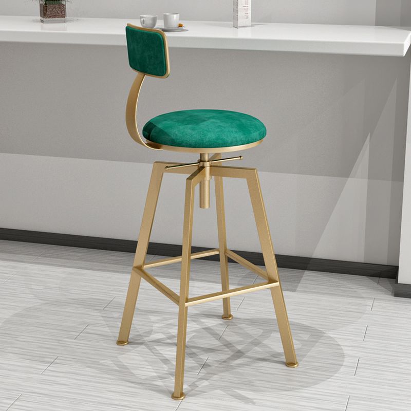 Glam Style Bar-stool with Adjustable Height Swivel Round Seat Barstool in Gold Clearhalo 'Bar Furniture' 'Bar Stools' 'bar_stools' 'furn' 'furn_bar_stools' 'furniture_bar_stools' 'Kitchen & Dining Furniture' 'kitchen&dining_furn' 'kitchen' 'kitchen_furn' Furniture' 1200x1200_4b29dfc3-a95b-4061-baad-2765c22eee24