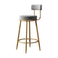 Glam Armless Backrest Counter Stool Iron Dessert Shop Bar Stool with Velvet Cushion Clearhalo 'Bar Furniture' 'Bar Stools' 'bar_stools' 'furn' 'furn_bar_stools' 'Furniture' 'furniture_bar_stools' 'Kitchen & Dining Furniture' 1200x1200_4b2badc5-fb64-4255-8e22-e6b9330bd27a