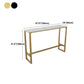 Glam Rectangle Faux Marble Pub Bar Table Iron Bar Dining Table with Trestle Pedestal Clearhalo 'Bar Furniture' 'Bar Tables' 'bar_tables' 'furn' 'furn_bar_tables' 'Furniture' 'furniture_bar_tables' 'Kitchen & Dining Furniture' 'kitchen&dining_furn' 'kitchen' 1200x1200_4b2cd594-44e1-435e-a8b1-69dba7ebbdb4