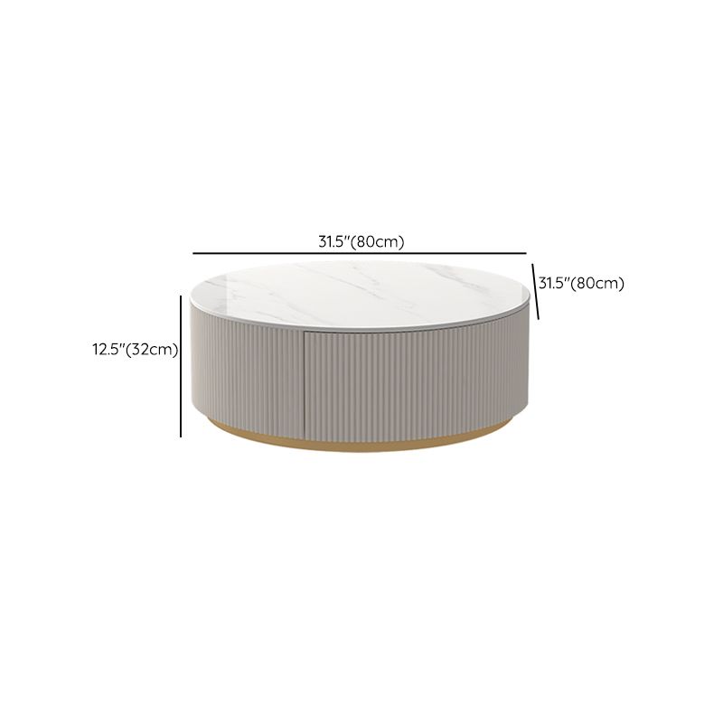 Modern Stone Drum Coffee Table with Storage Dia 31.5" Cocktail Table in Withe Clearhalo 'Coffee & Accent Tables' 'Coffee Tables' 'coffee_tables' 'furn' 'furn_coffee_tables' 'Furniture' 'Living Room Furniture' 1200x1200_4b2f3baa-3116-4836-9132-8ecb4176e3a9