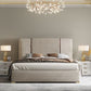Glam Solid Color with Headboard Rectangular Panel Standard Bed
