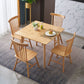 Square Industrial Dining Table Wood Color Fixed Table with Rubberwood Solid Wood Clearhalo ' dining_table' 'Dining Tables & Seating' 'Dining Tables' 'furn' 'furn_dining_table' 'Furniture' 'furniture_dining_table' 'Kitchen & Dining Furniture' 'kitchen&dining_furn' 'kitchen' 'kitchen_dining_table' 1200x1200_4b3073a6-e05f-4c2e-846a-ddf9a21c92bf