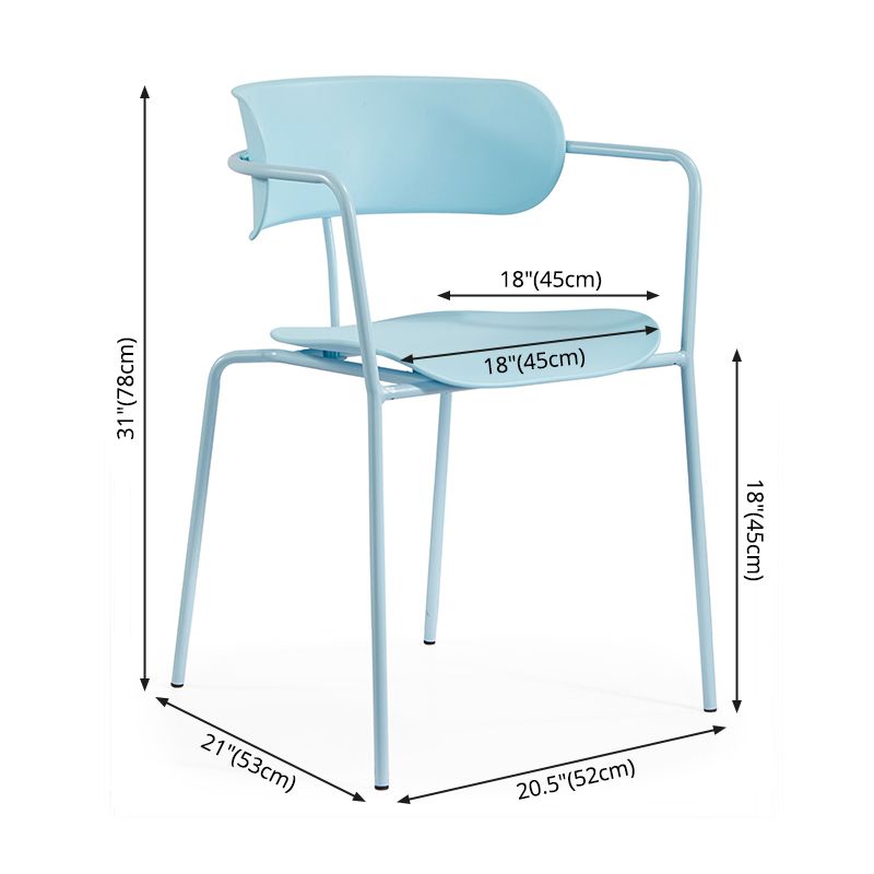 Contemporary Metal Dining Room Chairs Open Back Dining Side Arm Chair for Home Use Clearhalo ' kitchen&dining_furn' 'Dining Chairs' 'Dining Tables & Seating' 'dining_chair' 'furn' 'furn_dining_chair' 'Furniture' 'furniture_dining_chair' 'Kitchen & Dining Furniture' 'kitchen' 1200x1200_4b318636-ac9e-4407-be80-47ef0ef12a00