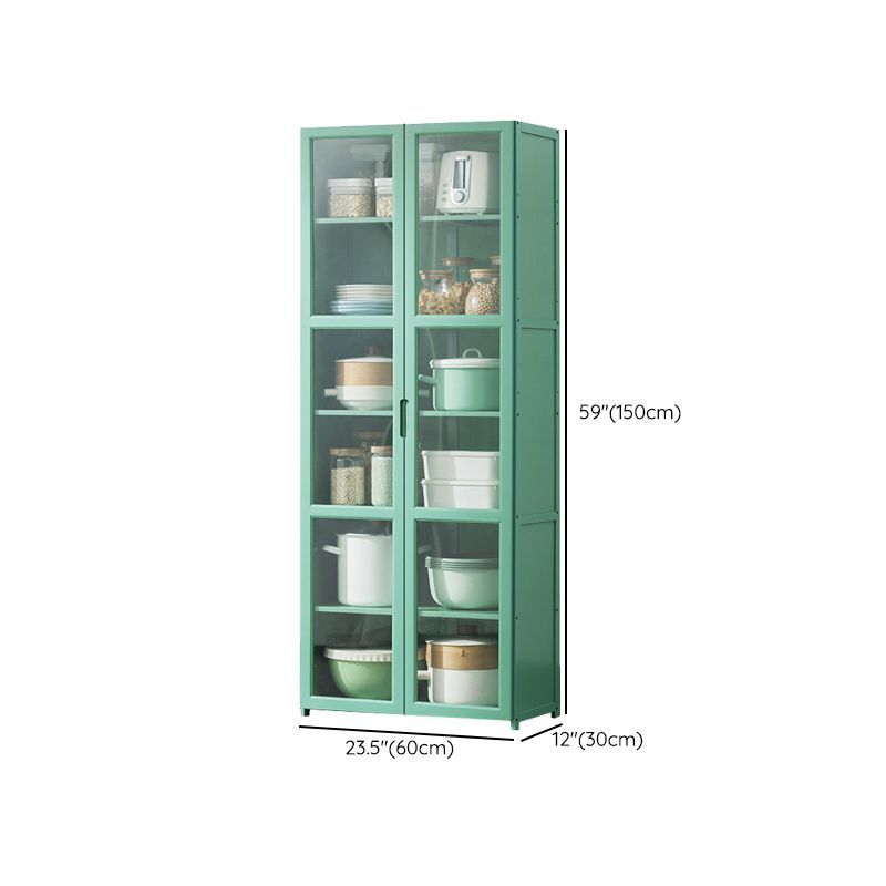 Green Dining Server with Adjustable Shelves Bamboo Buffet Server Clearhalo 'buffet_sideboard' 'Buffets & Sideboards' 'furn' 'furn_buffet_sideboard' 'Furniture' 'Kitchen & Dining Furniture' 1200x1200_4b319697-af72-437f-99ef-c2ed2df9c431