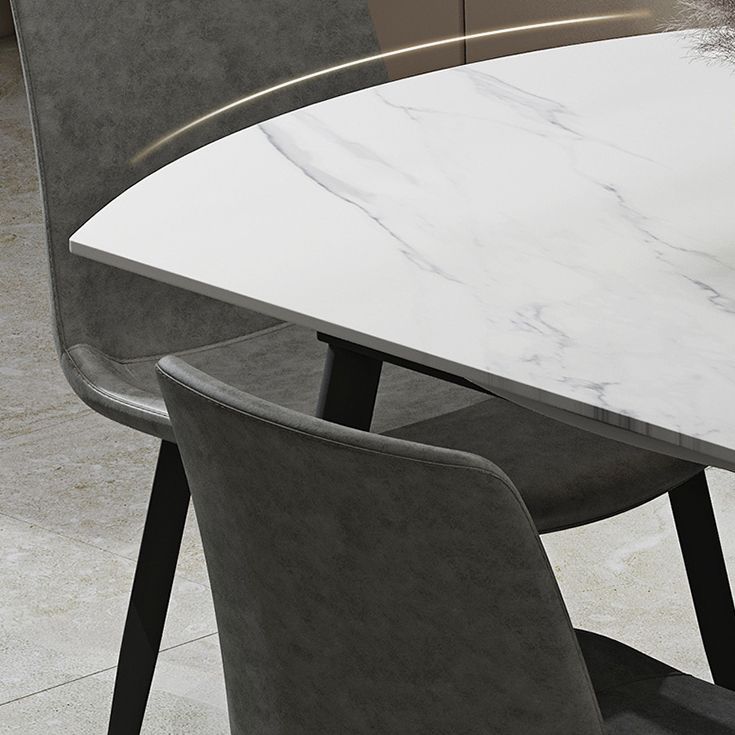 Extendable Round Dining Table Modern Sintered Stone Top Table with Metal 4 Legs Clearhalo ' dining_table' 'Dining Tables & Seating' 'Dining Tables' 'furn' 'furn_dining_table' 'Furniture' 'furniture_dining_table' 'Kitchen & Dining Furniture' 'kitchen&dining_furn' 'kitchen' 'kitchen_dining_table' 1200x1200_4b33eca0-1ff5-485d-957c-18eaab890265