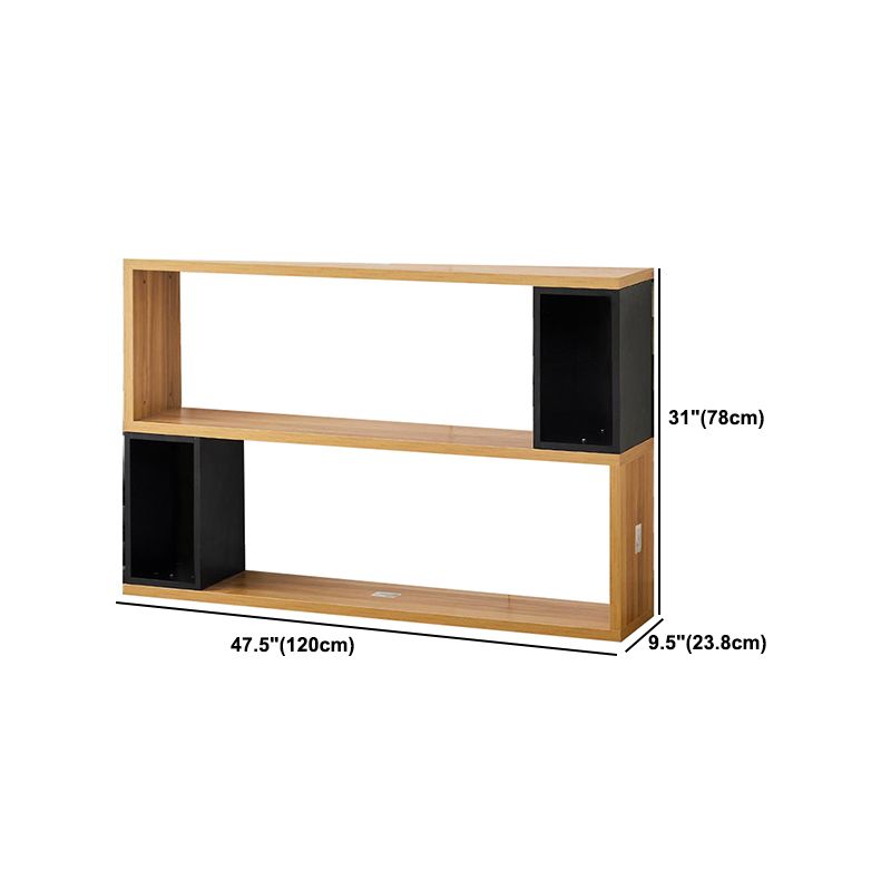 Modern geometry Bookshelf Multi Shelfs Open Back Bookcase in Natural Clearhalo 'Bookcases' 'furn' 'furn_bookcases' 'Furniture' 'Office Furniture' 1200x1200_4b34e421-fcc6-4df9-b4d2-879208f1ebb4
