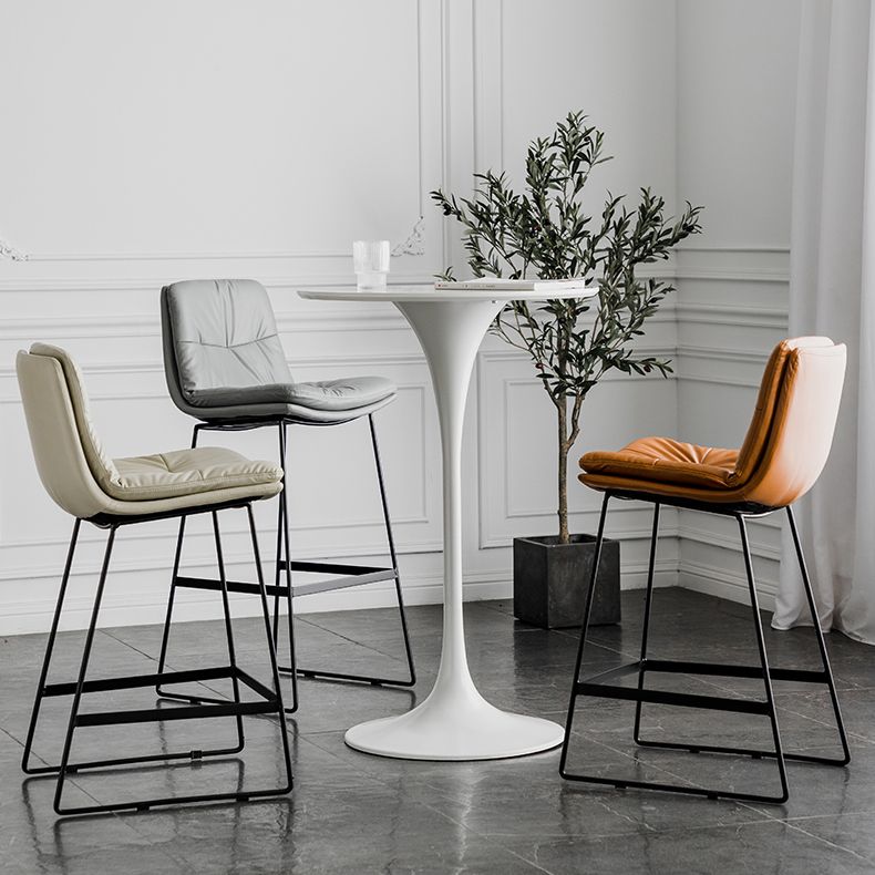 Scandinavian Low Back Home Stool Matte Finish Upholstered Barstool Clearhalo 'Bar Furniture' 'Bar Stools' 'bar_stools' 'furn' 'furn_bar_stools' 'Furniture' 'furniture_bar_stools' 'Kitchen & Dining Furniture' 1200x1200_4b352512-2cb5-4916-875e-a22c0ffc2672