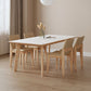 Set da pranzo rettangolare da 1/3/4/5 pezzi Tavolo da pranzo con piano in pietra sinterizzata con base in legno