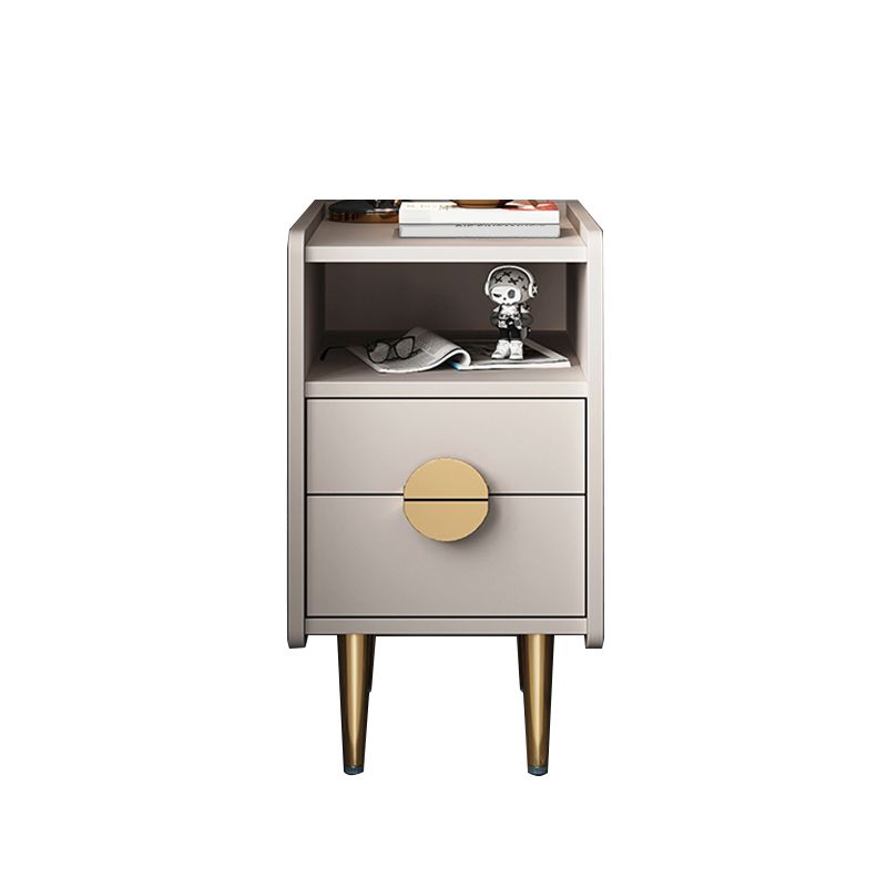 Glam Stone Top Bed Nightstand 2-Drawer Imitation Wood Legs Included Night Table Clearhalo 'Bedroom Furniture' 'furn' 'furn_night_stand' 'Furniture' 'night_stand' 'Nightstands' 1200x1200_4b3605a1-cafd-48ba-bcfc-d6b6010cbaab