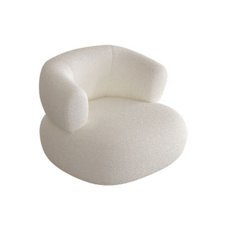 Curved Wool Sofa White Contemporary Sloped Armed Sofa - 33.46" D Clearhalo 'furn' 'furn_sofas' 'Furniture' 'Living Room Furniture' 'Sofa' 'sofas' 1200x1200_4b391b02-c705-426a-bef7-3663c76dddb7