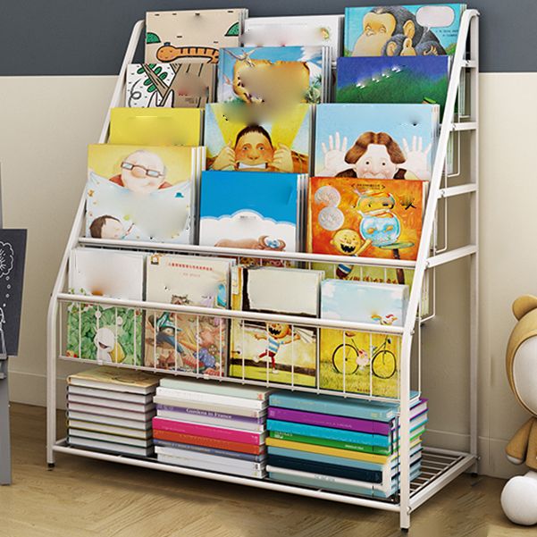 Contemporary Metal Bookshelf White Ladder Shelf Bookcase for Study Room Clearhalo 'Bookcases' 'furn' 'furn_bookcases' 'Furniture' 'Office Furniture' 1200x1200_4b39ff29-a2c7-443a-8632-cf8e0c64cf03