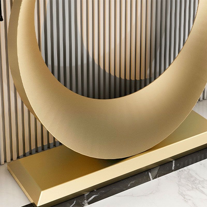 Tavolo di divano console di ferro moderno Stone Mezza Luna Console Tavolino per Hall