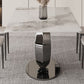 Contemporary Pedestal Dining Table Rectangle Sintered Stone Top Table for Home