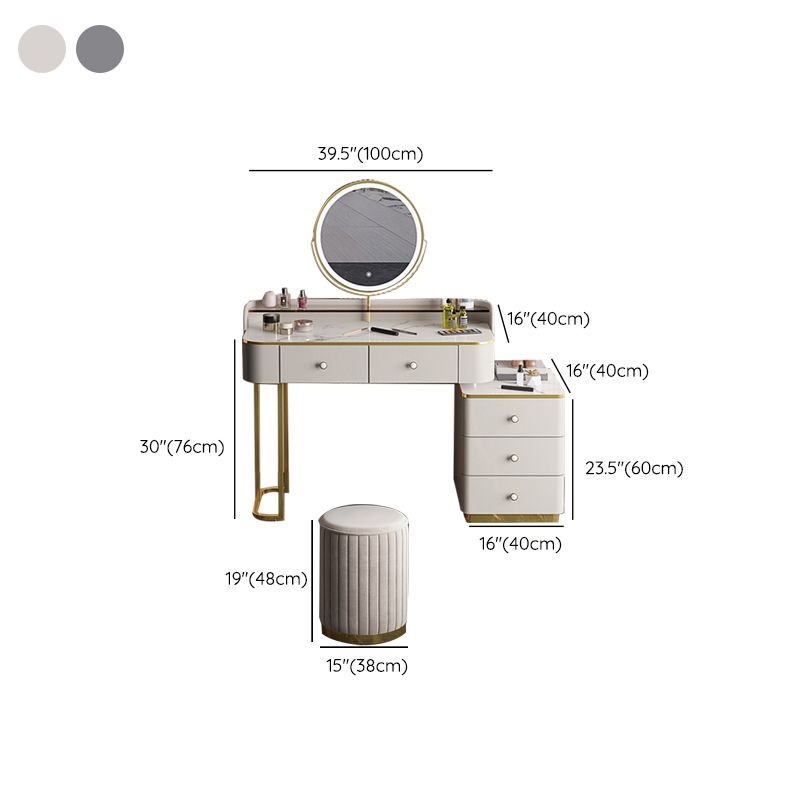 Glam houten met lade slaapkamer verlichte spiegel make-up ijdelheid