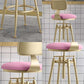 Upholstered Adjustable Height Bar Stool Industrial Iron Frame Stool Clearhalo 'Bar Furniture' 'Bar Stools' 'bar_stools' 'furn' 'furn_bar_stools' 'Furniture' 'Kitchen & Dining Furniture' 1200x1200_4b3d9f72-2895-4b4d-a411-234f17543f42
