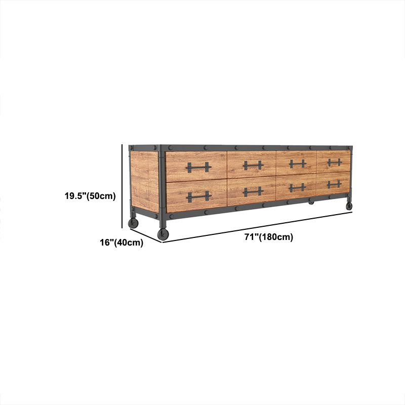 19.69"H TV Stand Industrial Style Solid Wood Brown TV Console with Drawers Clearhalo 'furn' 'furn_tv_stands_entertainment_centers' 'Furniture' 'Living Room Furniture' 'TV Stands & Entertainment Centers' 'TV Stands & Media Storage Furniture' 'tv_stands_entertainment_centers' 1200x1200_4b3e683f-32ed-4789-adf8-fcb3db73d115