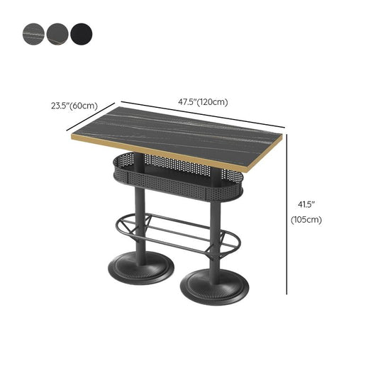 Industrial Style Bar Height Table Black Colour Bar Dining Table for Indoor Clearhalo 'Bar Furniture' 'Bar Tables' 'bar_tables' 'furn' 'furn_bar_tables' 'Furniture' 'Kitchen & Dining Furniture' 1200x1200_4b3ed4d5-2da5-4880-a958-a2c732deb7e5