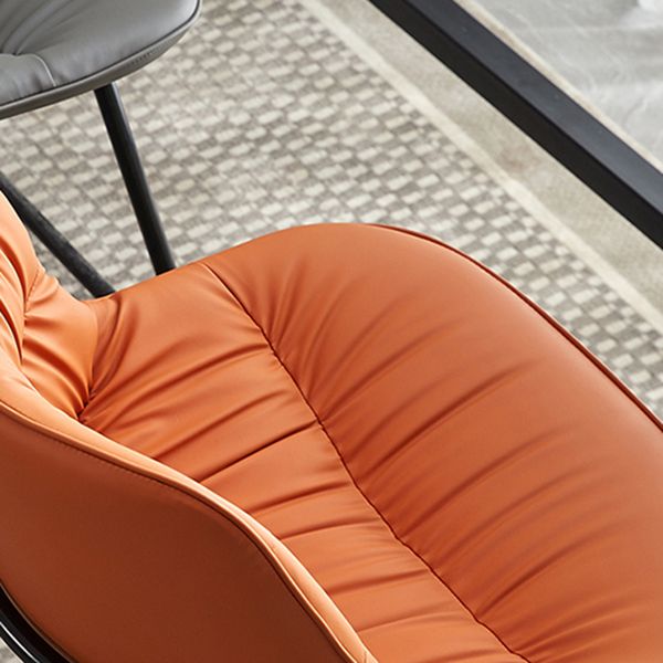 Contemporary Style Bar Stool PU Leather Counter Bar Stool with Metal Legs for Home