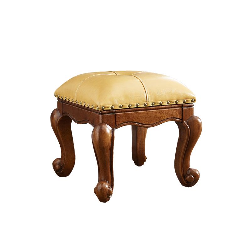 Mid-Century Modern Pouf Ottoman Genuine Leather Tufted Nailhead Trim Rectangle Ottoman Clearhalo 'furn' 'furn_ottomans_poufs' 'Furniture' 'Living Room Furniture' 'Ottomans & Poufs' 'ottomans_poufs' 1200x1200_4b4253d7-f03a-479f-a73e-f5b854a07617