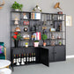 78.74" H Industrial Black Shelf Bookcase Etagere Metal Bookshelf