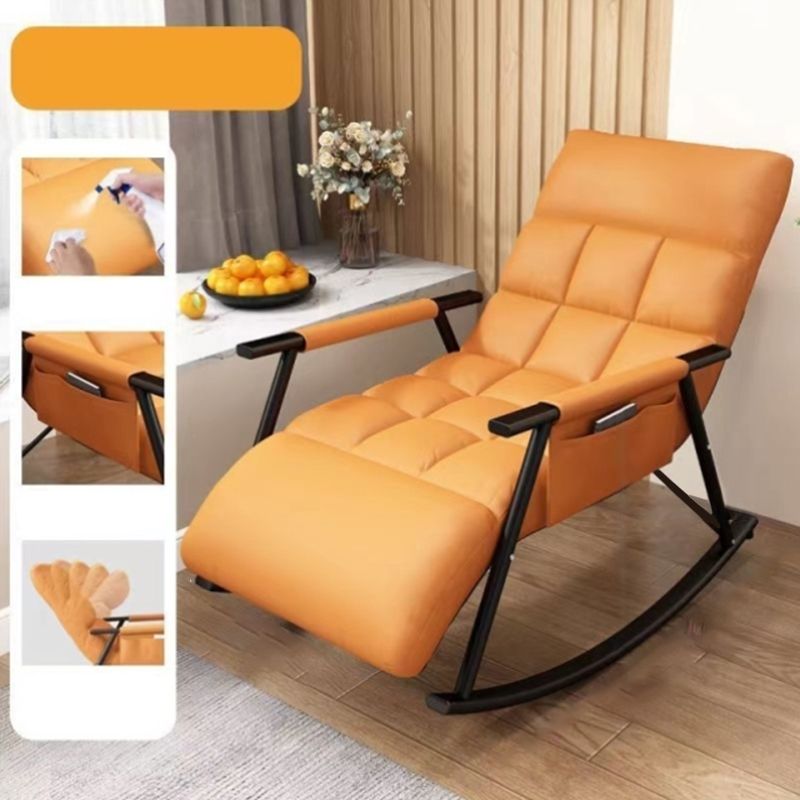 Chaise de fauteuil incliné créatif couleurs de couleur de couleur unie en cuir en cuir solide