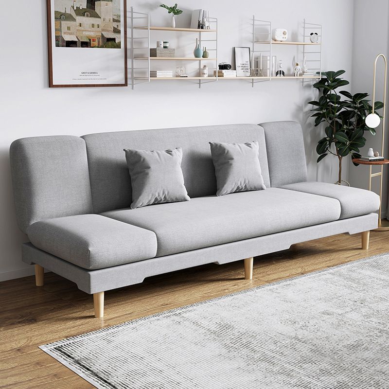 Modern Wood Legs Sofa 2/3 Seater Armless Convertible Sleeper Sofa Clearhalo 'Furniture' 'furniture_sofas' 'kitchen' 'kitchen_sofas' 'Living Room Furniture' 'Sofa' 'sofas' 1200x1200_4b472a8b-89b7-43fe-92a9-db2c9e01c334
