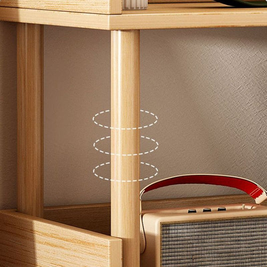 Modern Wooden Bookcase Open Storage Bookshelf with and Shelves