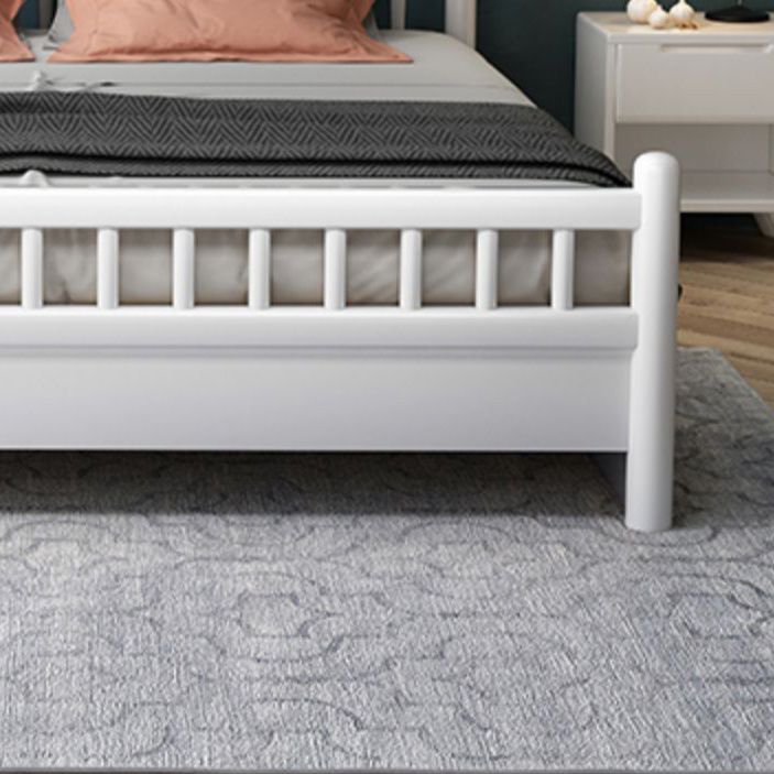 Cama contemporánea de lata de madera cama arqueada cabecera en blanco