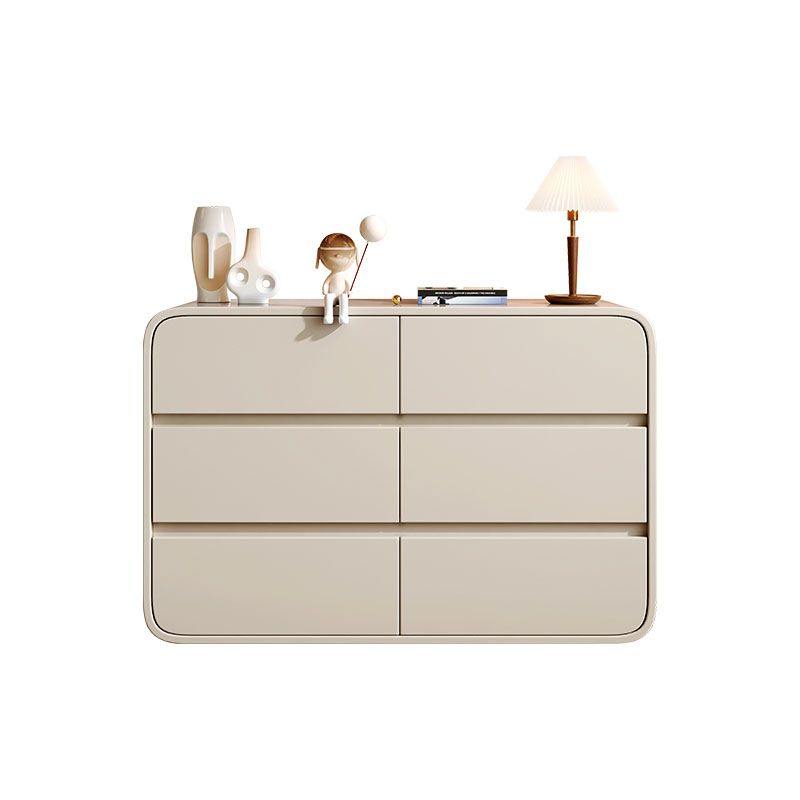 Modernismo horizontal tocador doble de 6 cajones tocador de almacenamiento de madera para casa