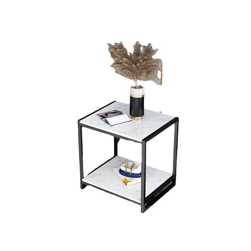 Contemporary Faux Marble Accent Table Nightstand 19.7" Tall Bed Nightstand Clearhalo 'Bedroom Furniture' 'furn' 'furn_night_stand' 'Furniture' 'night_stand' 'Nightstands' 1200x1200_4b4a584f-0a9b-4131-a432-5cc4626bf0db