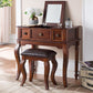 Traditional Flip-Top Vanity Dressing Table Wooden Makeup Vanity Set Clearhalo 'Bedroom Furniture' 'furn' 'furn_makeup_vanities' 'Furniture' 'Makeup Vanities' 'makeup_vanities' 1200x1200_4b4b6aa2-e030-472d-8ea0-638c45de2e53