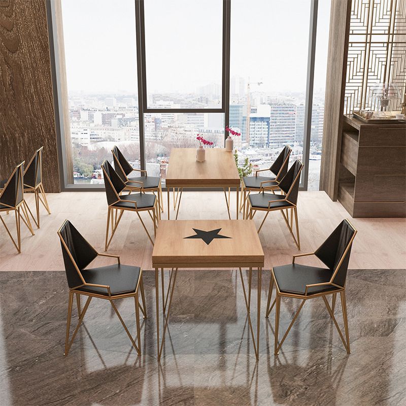 Chaise de salle à manger rembourrée rembourrée contemporaine chaise à manger de cuisine en cuir