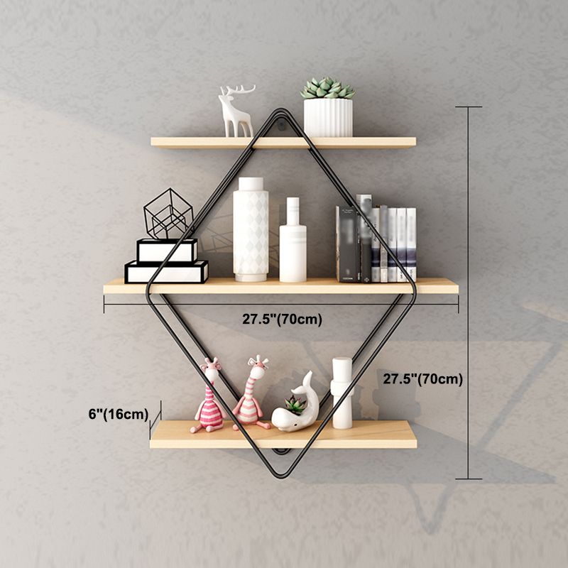 Industrial Wall Mounted Bookshelf Black Iron Frame Pine Shelf Bookshelf for Living Room Clearhalo 'Bookcases' 'furn' 'furn_bookcases' 'Furniture' 'furniture_bookcases' 'kitchen' 'kitchen_bookcases' 'Living Room Furniture' 'Office Furniture' 1200x1200_4b4c7ec8-ea06-452a-8cd1-3756819c2fd3