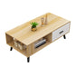 1 table basse à 4 pieds incluse, table de cocktail moderne en bois avec tiroir