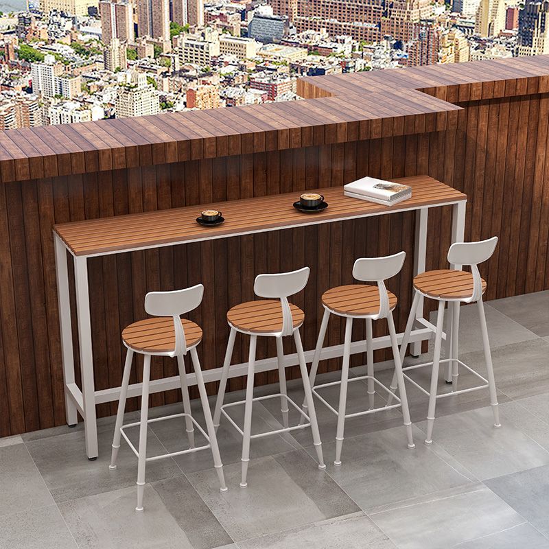 Industrial Bar Height Table Rectangular Bar Table with Metal Base Clearhalo 'Bar Furniture' 'Bar Tables' 'bar_tables' 'furn' 'furn_bar_tables' 'Furniture' 'Kitchen & Dining Furniture' 1200x1200_4b4e4038-99fa-4303-985e-fc9fac109202