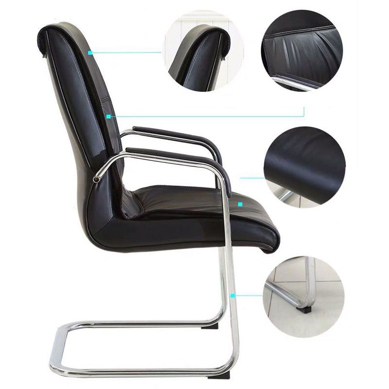 Modern Leather and Metal Desk Chair with Mid Back Home Office Chair Clearhalo 'furn' 'furn_office_chair' 'Furniture' 'Office Chairs' 'Office Furniture' 'office_chair' 1200x1200_4b4e7d5e-e18e-4d87-b74c-51009b7477ed