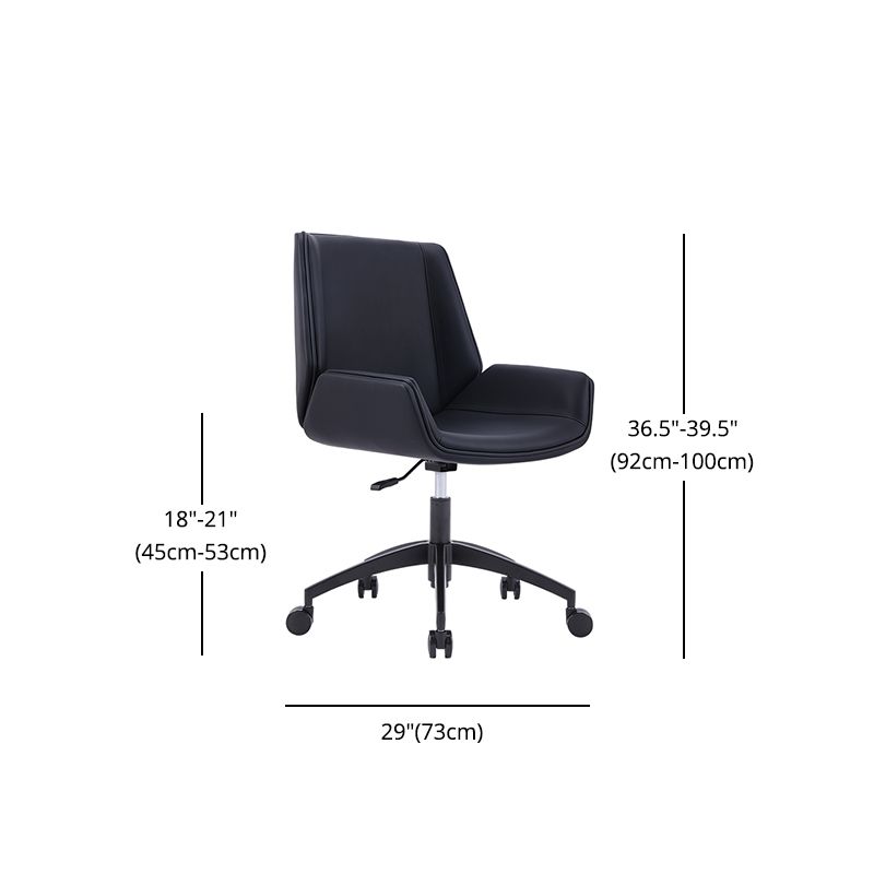 Faux Leather Adjustable Task Chair Silver Metal Base Contemporary Office Chair Clearhalo 'furn' 'furn_office_chair' 'Furniture' 'Office Chairs' 'Office Furniture' 'office_chair' 1200x1200_4b4fc641-e029-45db-9a88-49bace54d5b1