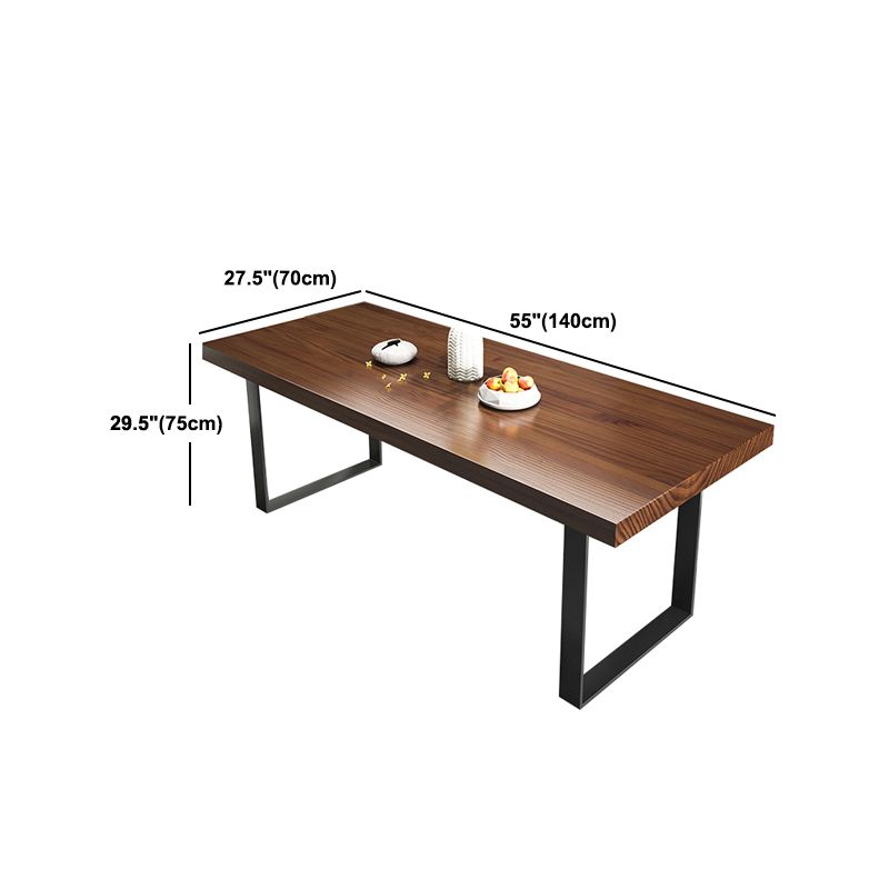 Industrial 1/2/5/7 Pieces Dining Set Solid Wood Top Dinette Set with Black Base Clearhalo 'Dining Room Sets' 'Dining Tables & Seating' 'dining_room_set' 'furn' 'furn_dining_room_set' 'Furniture' 'Kitchen & Dining Furniture' 1200x1200_4b51b7fb-9179-40cc-b0bc-f24698caf89b