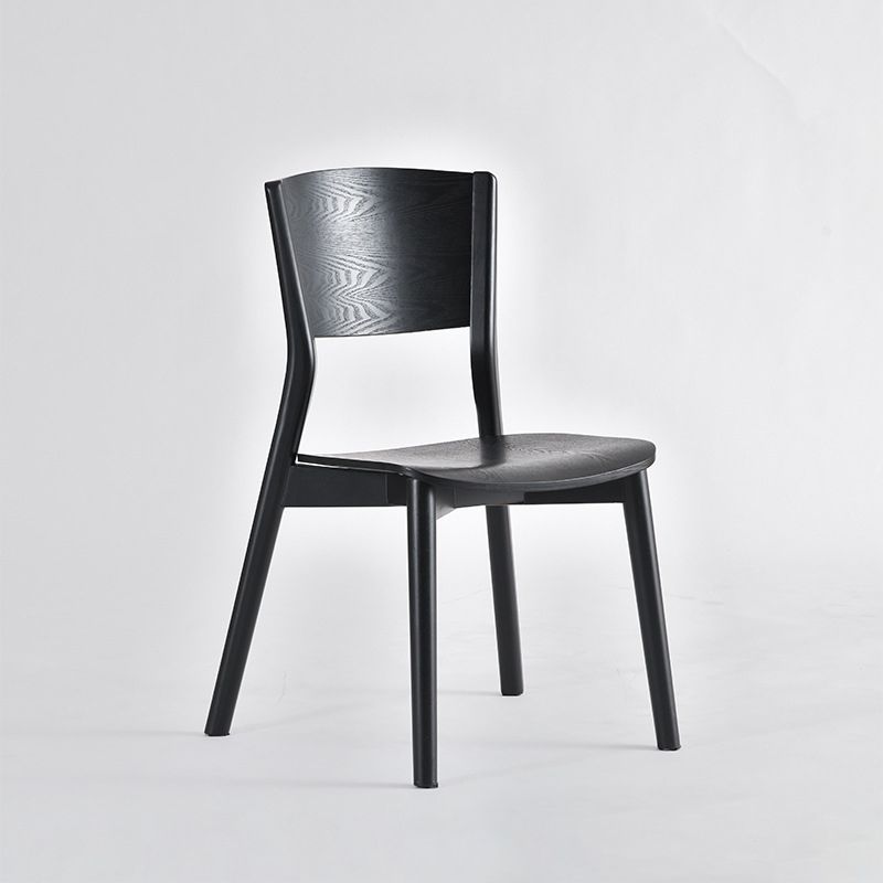 Chaise de salle à manger industrielle sans accoudoirs, chaise de cuisine à dossier ouvert en noir