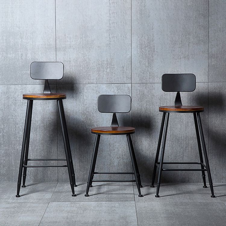 Indoor Industrial Style Wood Top Barstool Metal 4 Legs Bar Stool with Pedal Clearhalo 'Bar Furniture' 'Bar Stools' 'bar_stools' 'furn' 'furn_bar_stools' 'Furniture' 'Kitchen & Dining Furniture' 1200x1200_4b51dfe6-769e-4870-bfd4-cd12f64d9f8b